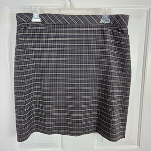 Paul Harris Design Pencil Skirt Size 12 Gray Plaid Academia Preppy Office Career